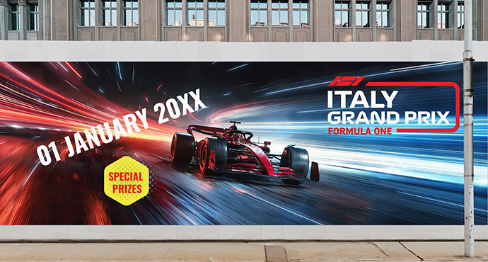 短期の屋外壁面サイン