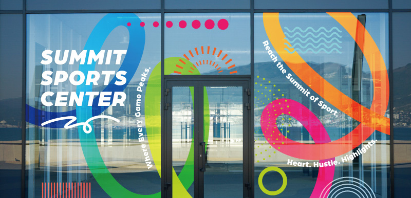 ウィンドウグラフィックス：カラー・ホワイトの2層、またはクリアを含む3層印刷