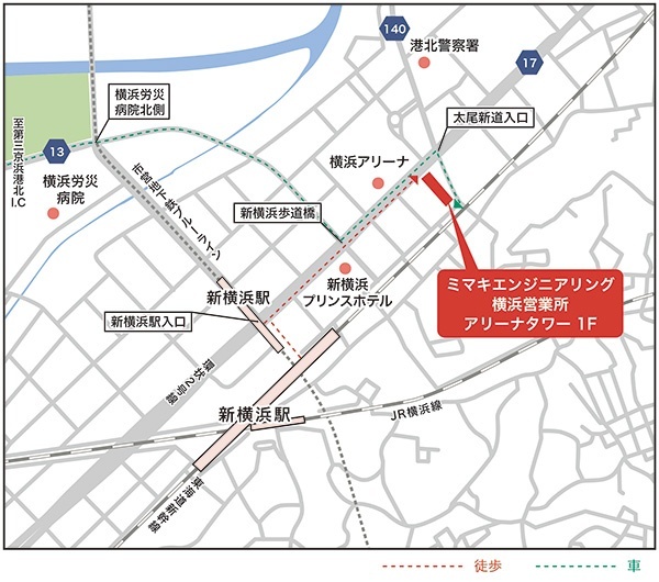 ミマキエンジニアリング横浜営業所の地図