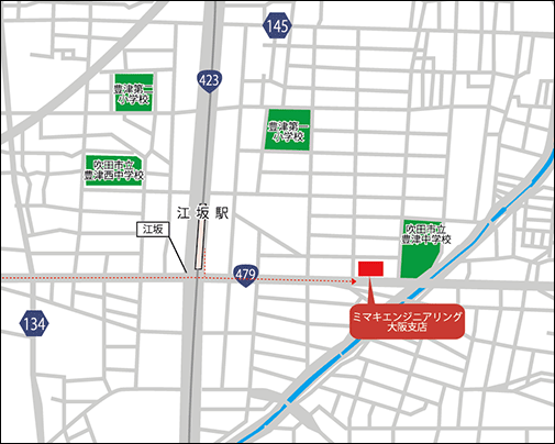 ミマキエンジニアリング大阪支店の地図