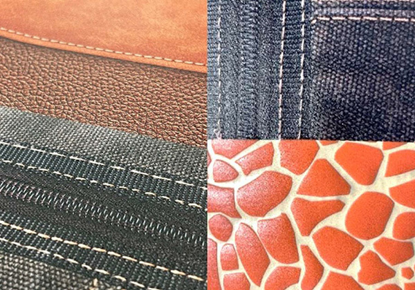 図６ 厚盛印刷の活用例　布目・ファスナーなどのテクスチャ表現が可能