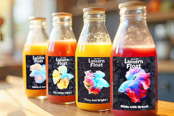 図5 ラベルの用途例（背景にテクスチャ付加）