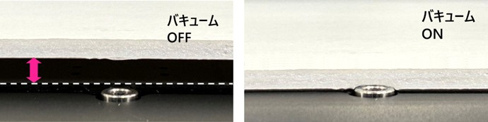 図2. 反りのある基材の吸着例