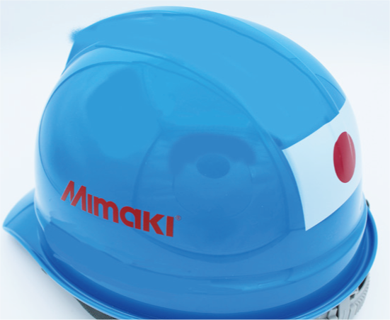 特注機ではヘルメットにも直接UVプリントできます