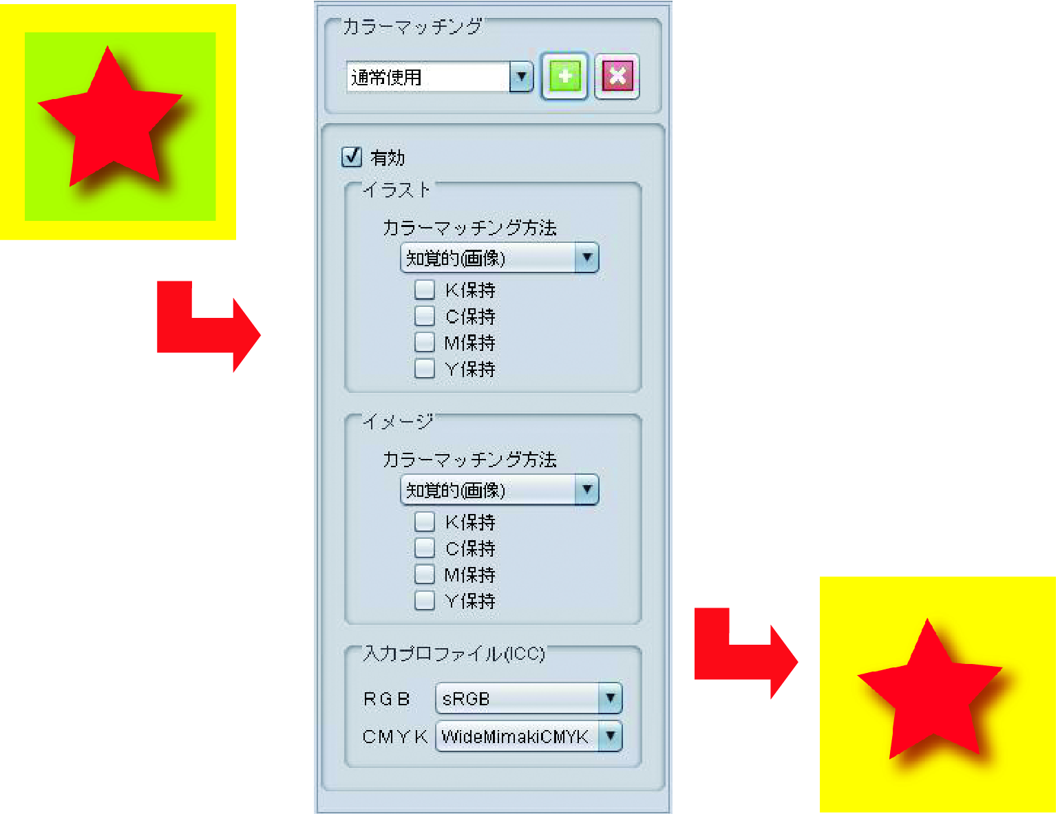 Rasterlink6plus Ref 透明効果とドロップシャドウ