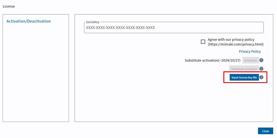 License Dialog