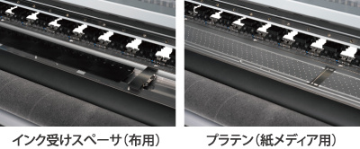 インク受けスペーサ(布用)/プラテン(紙メディア用)